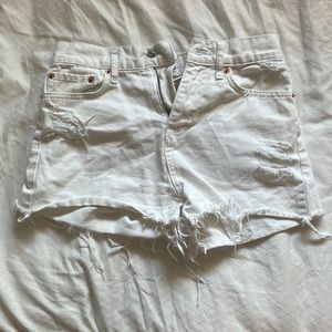 BDG Girlfriend White Denim Shorts